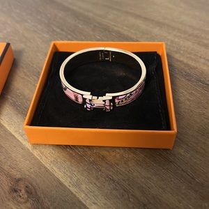 Hermès Enamel Printed Panoplie Equestre Clic H Bracelet